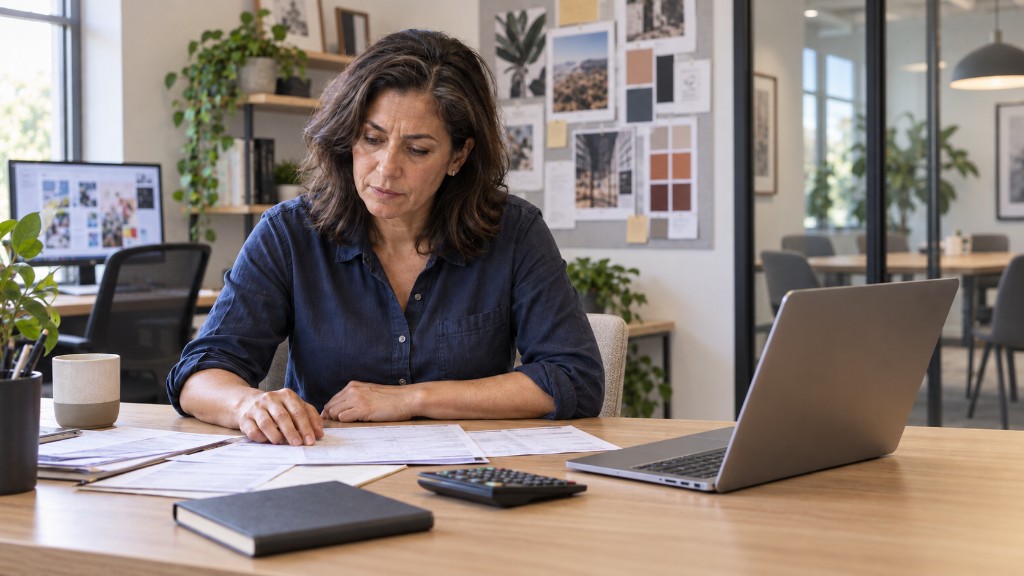 Business owner working at desk